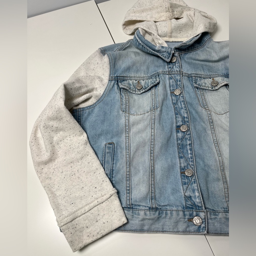 Mudd Denim Button Hooded Jacket Large - image 3